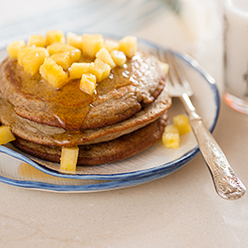 Whole wheat, sugar-free pancakes