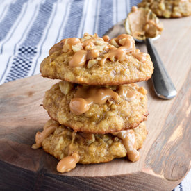 PB Drizzled Banana Walnut Cookies