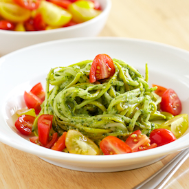 Cilantro Pesto over Zucchini Noodle