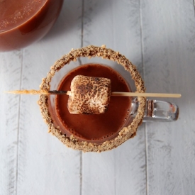 Coconut Rum Spiked Smore Hot Cocoa