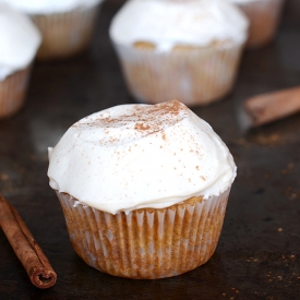 Cinnamon Frosted Carrot Cupcakes