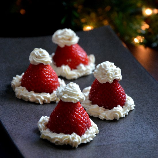 Strawberry and Cream Santa Hats