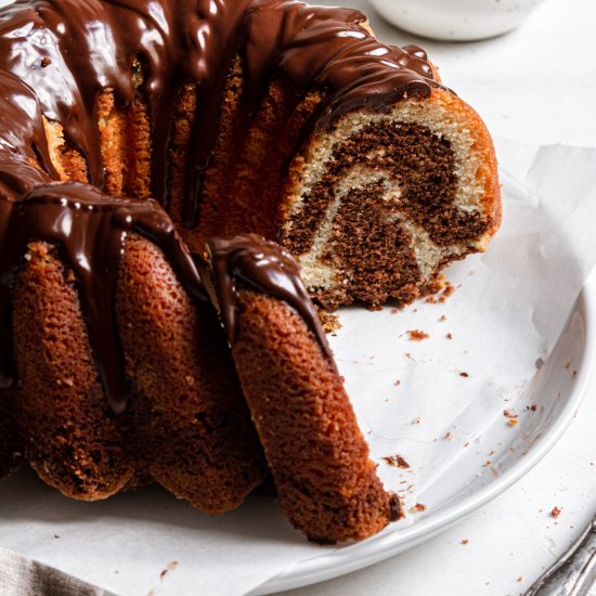 Black and White Marble Cake