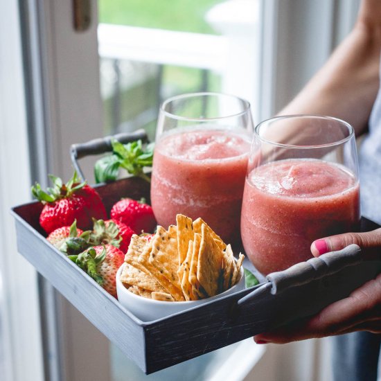 Strawberry Basil Cider Slushies