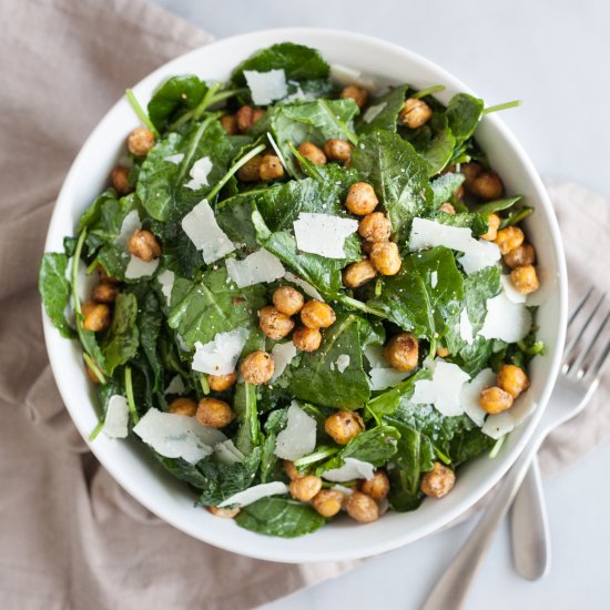 Kale Salad with Crispy Chickpeas