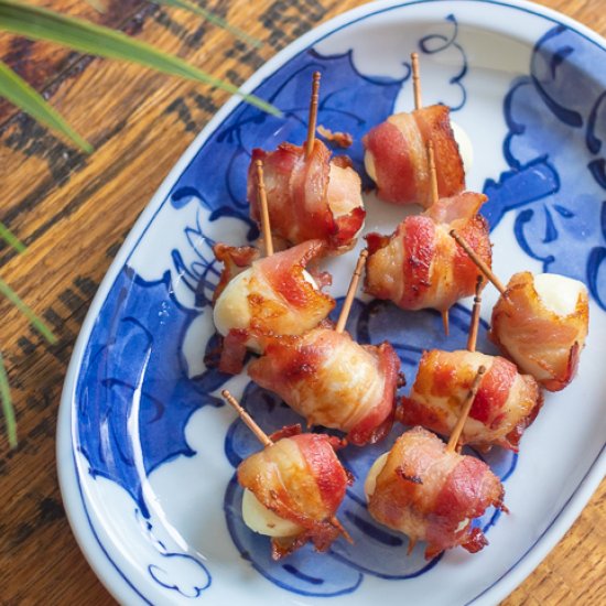 bacon wrapped quail eggs